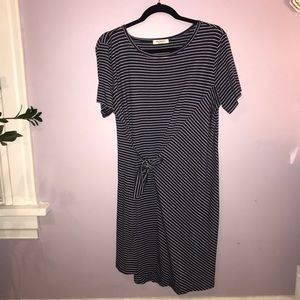 Navy striped tie dress
